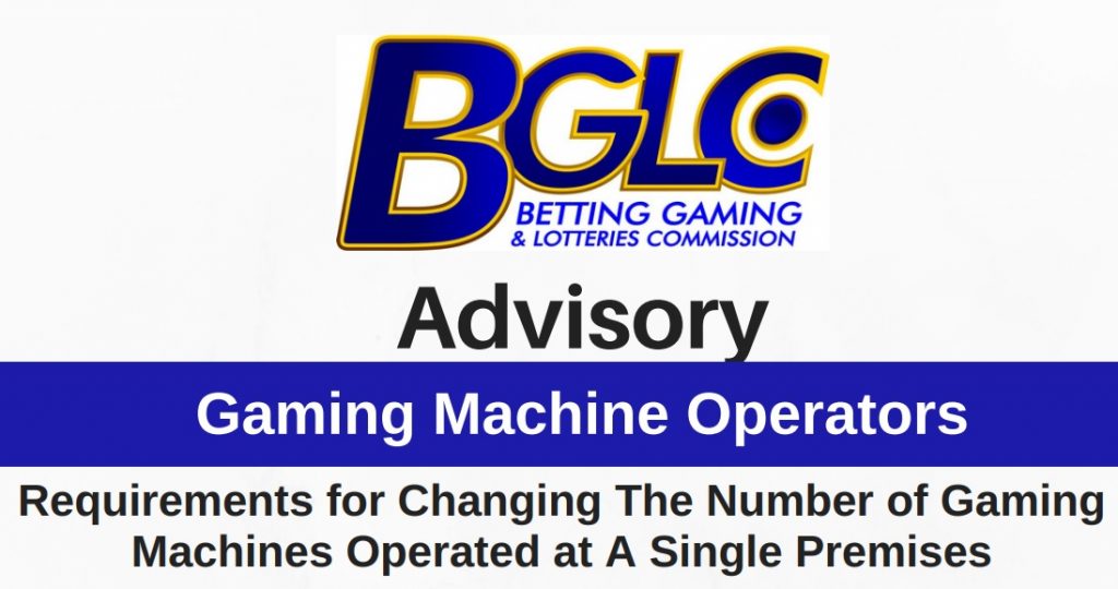 Requirements for Changing The Number of Gaming Machines Operated at A Single Premises Betting